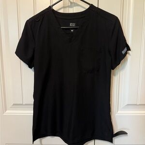 Med Couture Black V-Neck Short Sleeve Tee